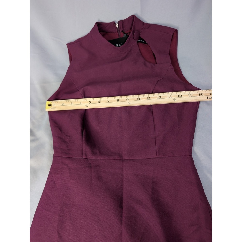 NWT‎ Trendyol Plum Mock Neck Sleeveless Midi Dress Size 2 EU34 Cutout Detail - Picture 5 of 9